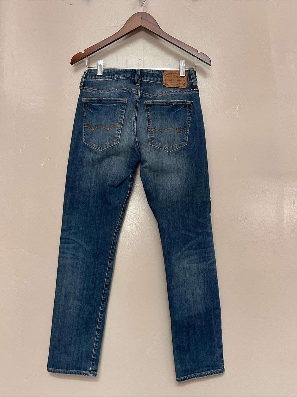 American Eagle Outfitters Men's Dark Blue Slim Jeans Size 28x30